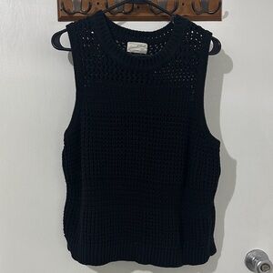 Universal Thread Black Knit Openwork Sweater Vest